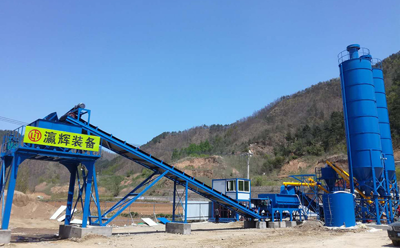 瀛辉装备YHW600型稳定土拌合站在三门峡投产